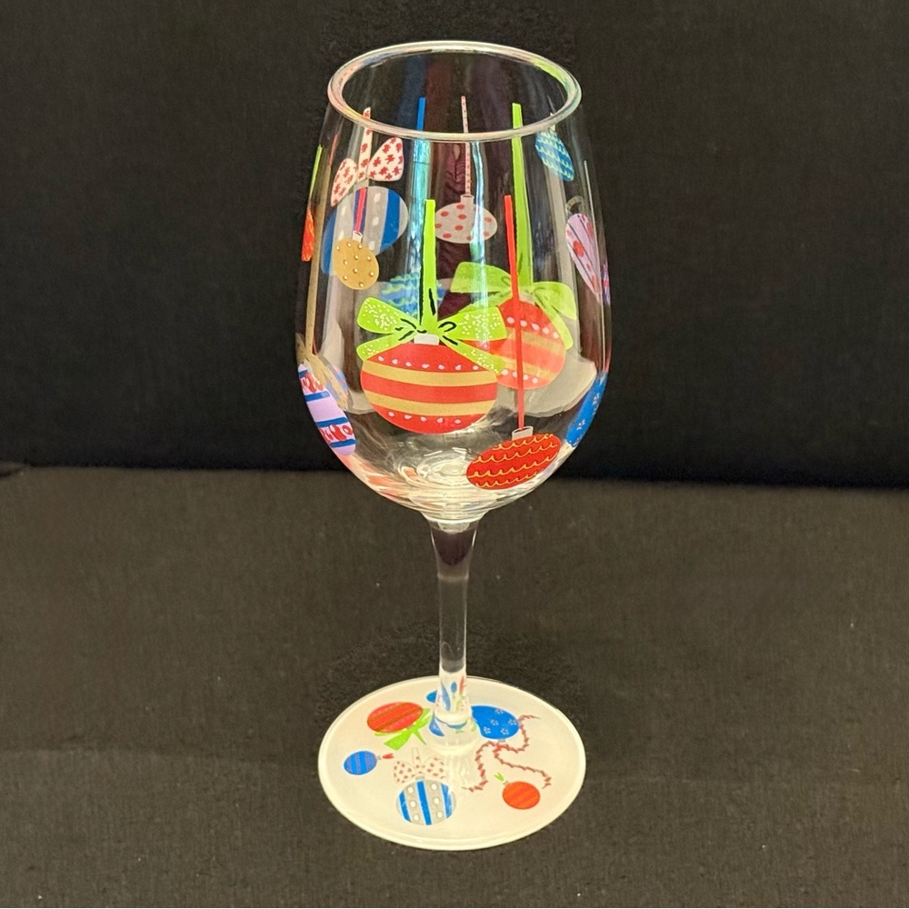 Lolita Multicolor Holiday Acrylic Wine Glass 16 Oz with Holiday Baubles Recipe!